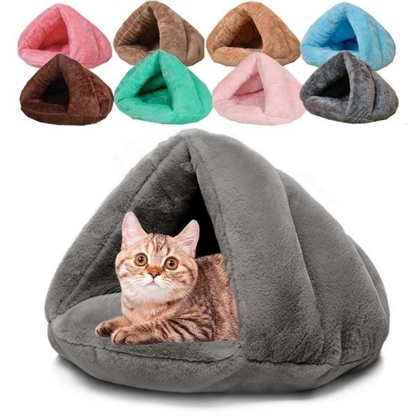 8 colori Cat Beds triangolo pet nest Pet Dog Cave Igloo Bed Basket House Kitten Soft Cozy Indoor Cushion Kennel 220323