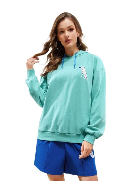 

x mec wasa animal print drawstring hoodie b2iq#, Black