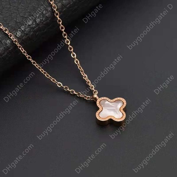 

clover pendant necklace romantic chains fashion stainless steel jewelry for women girlfriend wife choker necklace, Silver