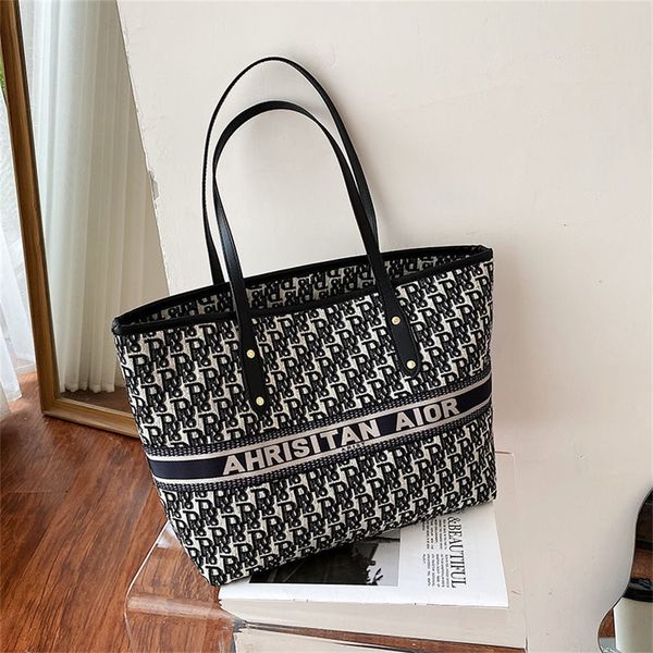 

tote bag star same embroidery hand large capacity women's new canvas shopping bags_model1w13
