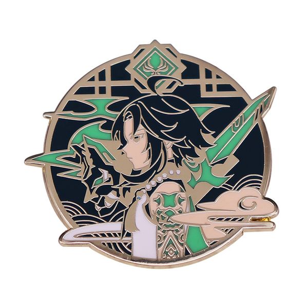 

genshin impact original god brooch gamer gift, Blue