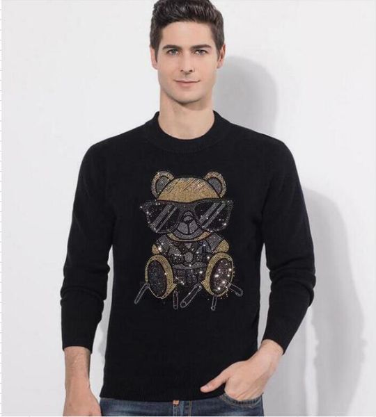 

us style winter men's sweaters o-neck short sleeve soft slim clothing, White;black