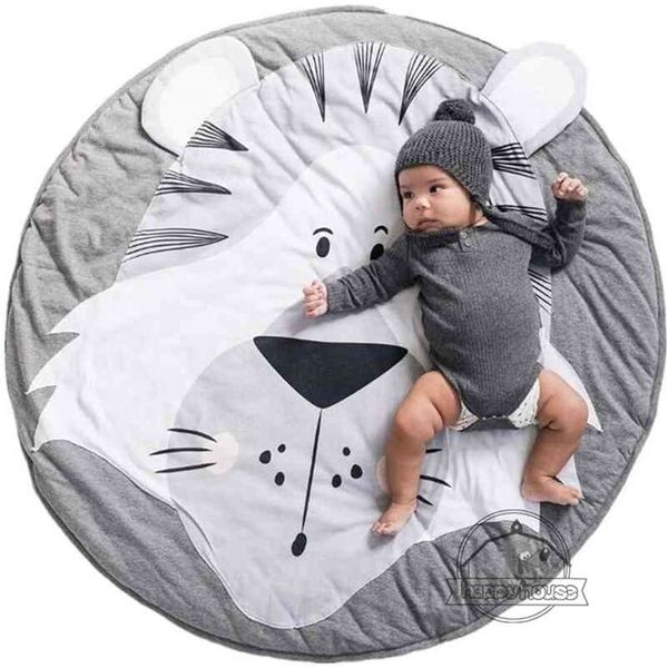 Baby Spielmatte Cartoom Tier Baby Teppich Matten geboren Kleinkind Krabbeln Decke Boden Teppich Teppiche Matte für Kinder Kindergarten 210402