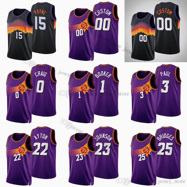 

2022-23 classic edition printed basketball 0 torrey craig jerseys screen 1 devin 3 chris booker paul 22 deandre 25 mikal ayton bridges 23 ca, Black;red