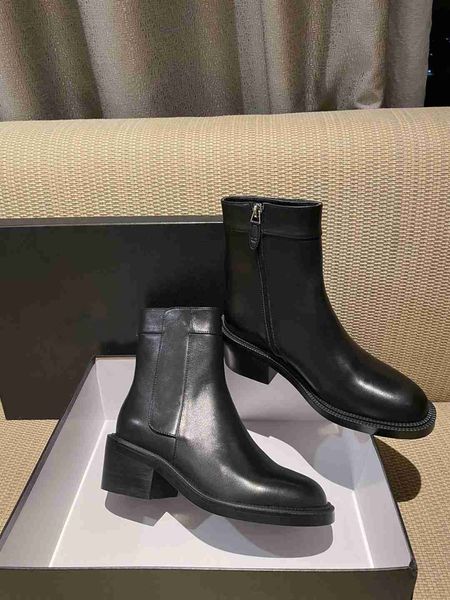 

luxury brand womens ankle boots martin knight snow cowhide rian with metal logo ladies shoes size 35-41, Black
