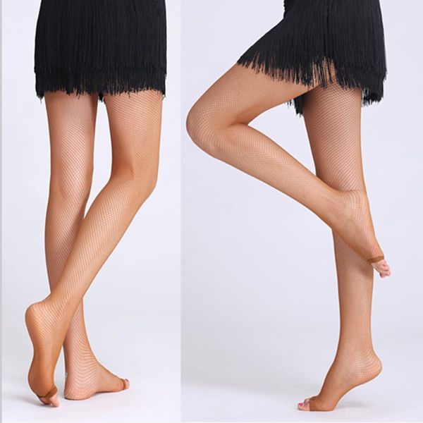 Socken Strumpfwaren Frauen Sexy Netzstrumpfhose Latin Dance Elastic Slim Open Toe Net Strumpfhosen OberschenkelstrümpfeSocken