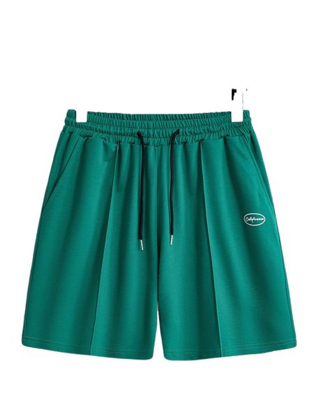 

men letter graphic drawstring waist shorts y7ud#, White;black