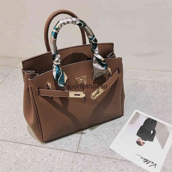 

handbags classic birkins crossbody bags korean version large bag portable litchi pattern autumn winter fashion scarves slung women's sh