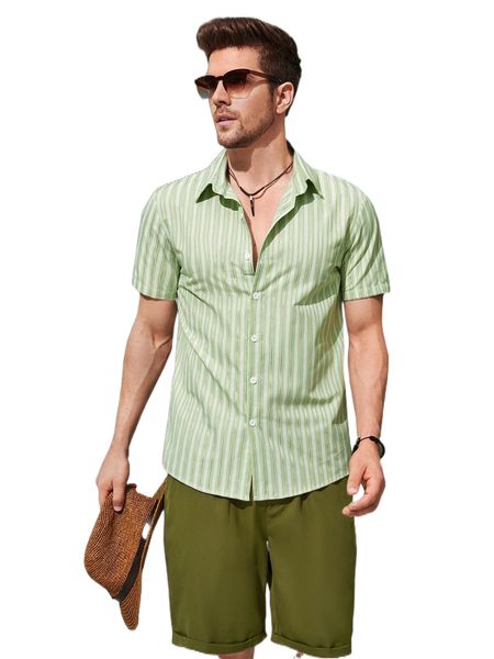 

men random striped print shirt i4fe#, White;black