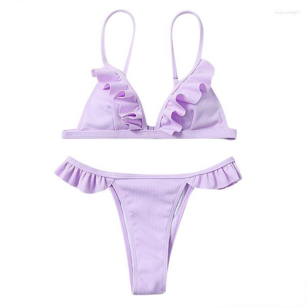 Costumi da bagno da donna con volant al seno alto 2022 donne sexy separate in due pezzi costume da bagno brasiliano di grandi dimensioni Plus Size Xxl bikini costume da bagno femminile