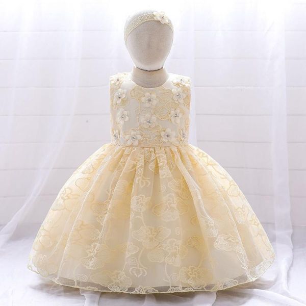 Abiti da ragazza Principessa Abito da damigella d'onore Champagne Pizzo Matrimonio Compleanno Ballo di fine anno Bambini Per ragazze Costume per bambiniGirl's Girl'sGirl'