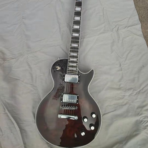 Guitarra elétrica Auburn LP Rosewoard Acessórios de prata guitarra de nível superior Nossa loja pode personalizar qualquer estilo de ele