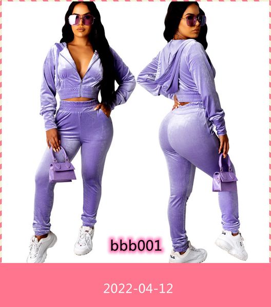 

autumn new women two piece sets tracksuits velvet tracksuit fashion designer trackisuit in 3 colors jacket and pants suit, Gray