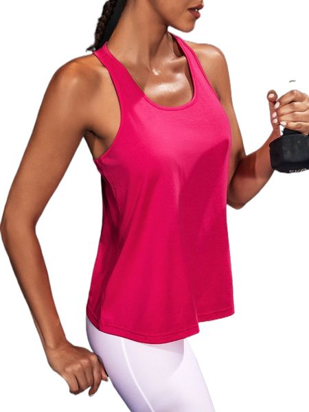 

scoop neck racer back sports tank g44m#, Gray
