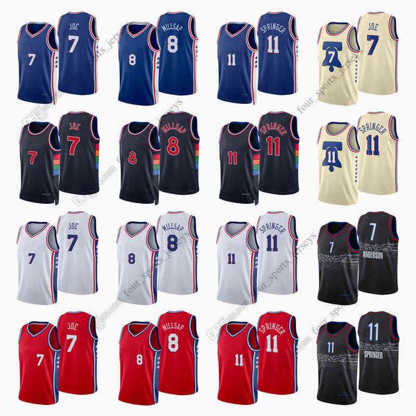 

kaws print 2022 new city basketball jerseys 7 isaiah joe 8 paul millsap 11 jaden springer jersey, Black