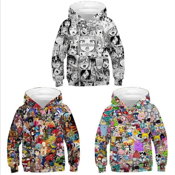

anime girl hoodie digital print hooded pullover sweater children clothes europe size kids clothing baseball sweatshirt308k, Blue