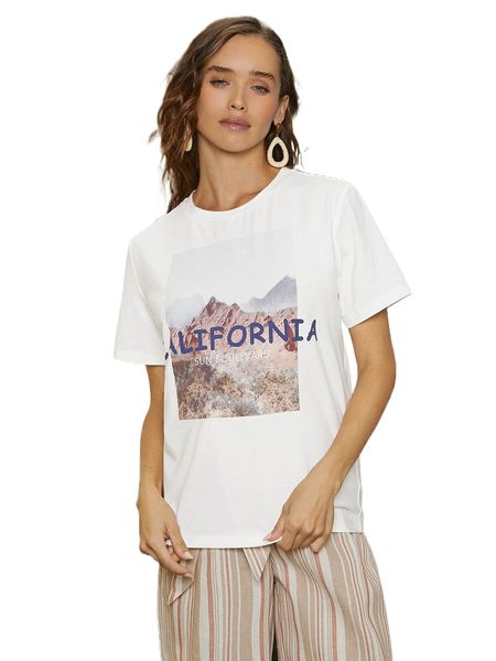 

mountain & letter graphic tee g88c#, White