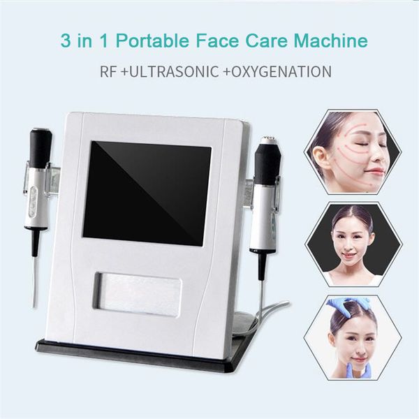 Máquina de mesoterapia portátil Máquina de oxigênio Máquina de oxigênio Rejuvenescimento RF Equipamento de levantamento de face RF Ferramenta de esfoliação de limpeza profunda facial