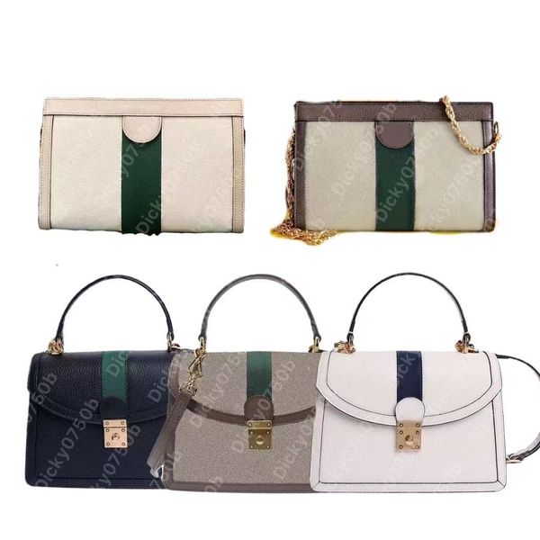 Bolsas de mensageiro de grife clutch Bolsa feminina Bolsa de corrente com aba de couro Bolsa de ombro preta cross body ofidia Bolsa crossbody de luxo vintage dicky0750 sacoche