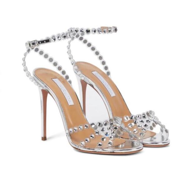 

with box tequila everyday wear leather sandals shoes for women strappy design crystal embellishments high heels party wedding, Black