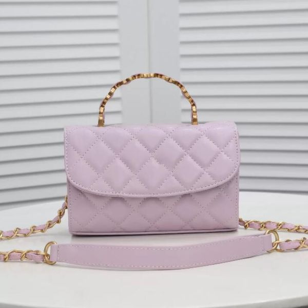 

sw 2022ss classic mini flap lambskin handle tote bags quilted matelasse chain crossbody shoulder purse gold metal hardware multi pochette de
