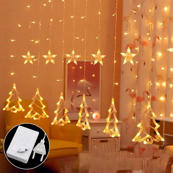 Струны рождественские елорежи колокольчики струны светильники 220V патио гирлянда Fairy Outdoor для домашней свадьбы Год примошенных светодиодов