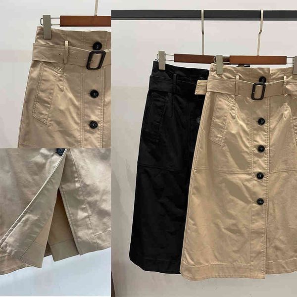 

skirts p235275xrk m back slit belt skirt, Black