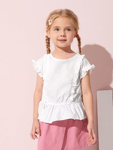 

sheen little girl's ruffle hem she, White;black