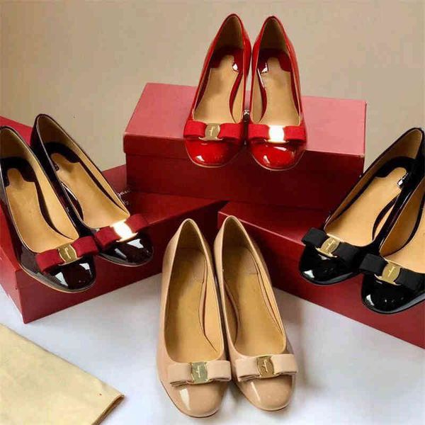 

sandals classic original factory inside sheepskin leather large bottom thin high heels bow round head single shoes women, Black