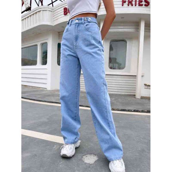 

women's shorts 30776#2022 women's wear high waist slim jeans straight tube loose floor mops cmcp, White;black