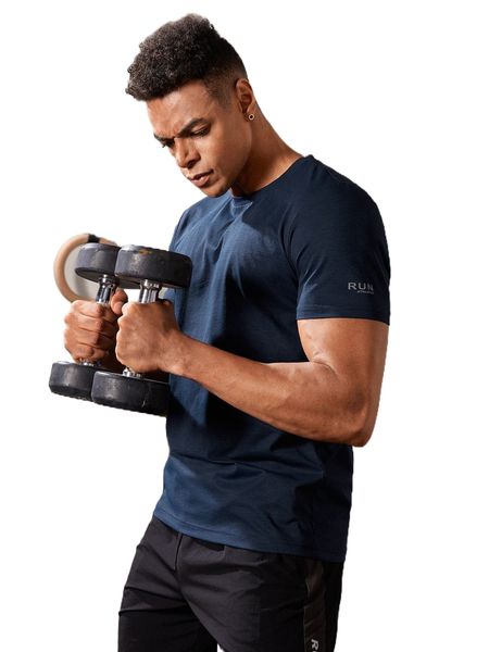 

men quick-drying breathable letter graphic sports tee a3cu#, White;black
