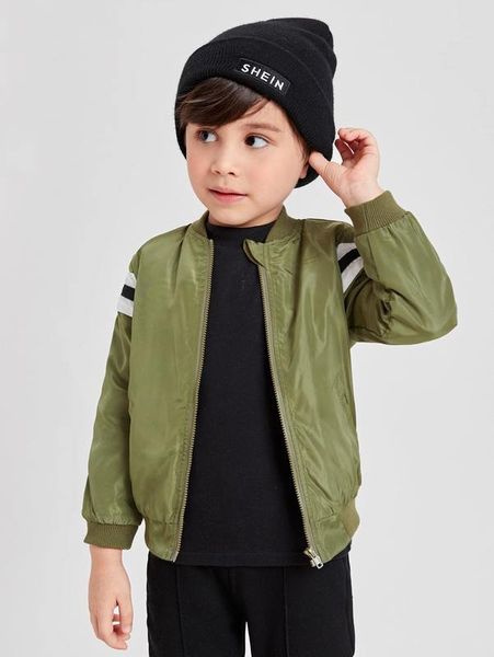 

toddler boys striped bomber jacket she, Blue;gray
