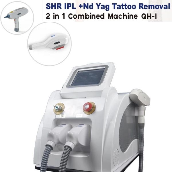 Multifunktionale Schönheitsausrüstung 2 in 1 IPL OPT Haarentfernungsmaschine Laser Tattooentfernung Augenbrauenwaschmaschine Nd Yag Laser Q Switch