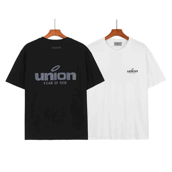 

men's t-shirts brand fog joint limited loose high street reflective letters men's and women's short sleeve t-shirt tee v4vy, White;black