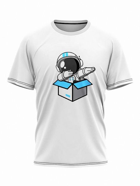 

men spaceman print tee q98d#, White;black