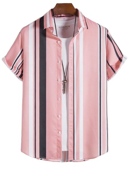 

men striped print shirt without tee t2ea#, White;black