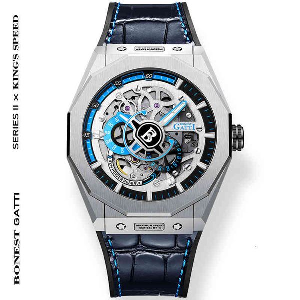

jewelry watches bugatti watch german brand men's mechanical waterproof luminous, Slivery;brown