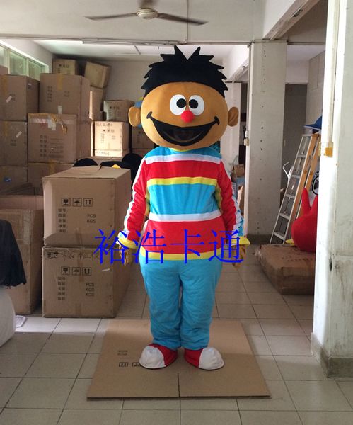 

mascot doll costume ernie boy mascot costume sesame street dress suits outfits halloween party costume, Red;yellow