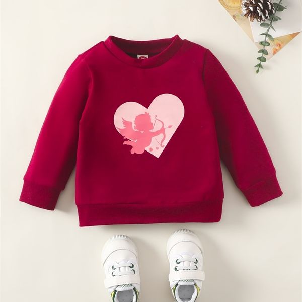 

baby angel & heart print sweatshirt she, Black
