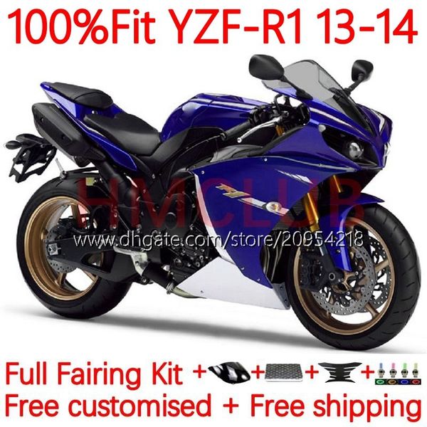 100% fit oem carroçaria para yamaha moto yzf-r1 yzf-1000 yzf r 1 1000cc 13-14 corpo 6no.50 yzf r1 1000 cc yzfr1 13 14 yzf1000 2013 2014 injeção molde de lajes fábrica azul