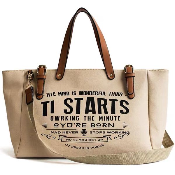 

designer bag canvas handbag and purse female large capacity shoulder letter design crossbody bag casual totes bolsa