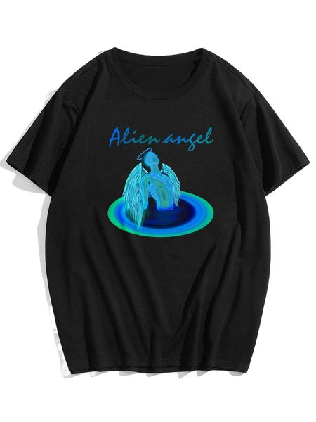 

romwe guys figure graphic tee 66dn#, White;black