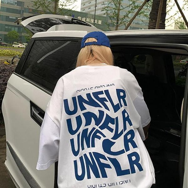 

white high-quality harajuku summer short-sleeved t shirts womens all-match niche print pattern mens and y2k t-shirt emo