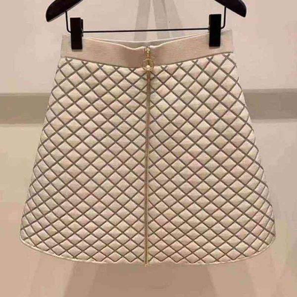 

skirts french style small fragrance diamond mesh zipper a-shaped high waist skirt 066 in autumn and winte, Black
