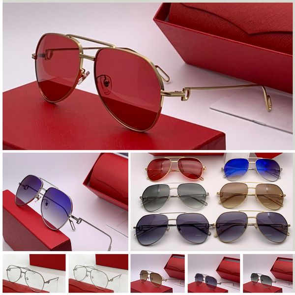 

gold frame red woman designer sunglasses pilot mens horseshoe clasp design frames art lens coating blue women luxury eyewear business casual, White;black