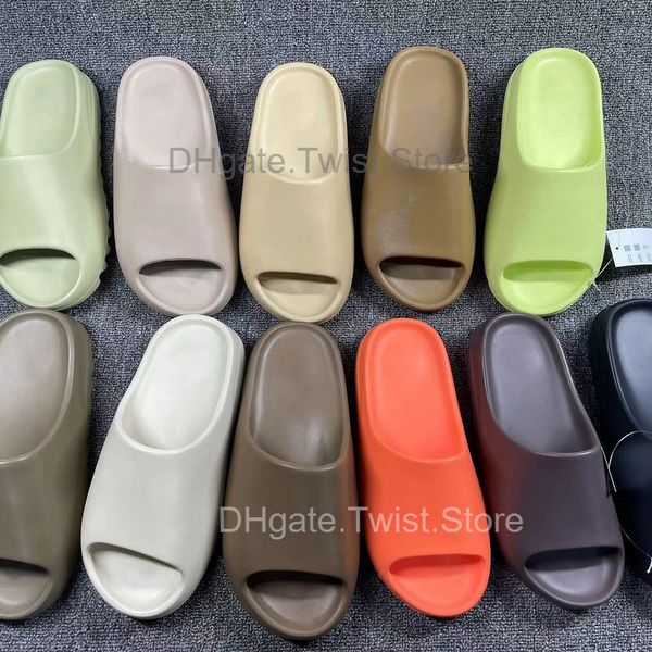 

designer sandal slippers men woman slides ochre enflame orange vermillion red earth brown soot bone white pure resin mens womens slide slide, Black