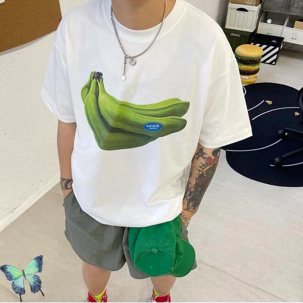 

fun print 2022 hip hop summer men women t-shirt, Black;brown