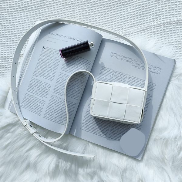 

designer cassette knitted mini shoulder bags women brand square handbags weave crossbody purse with opp bag 061710