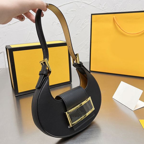 

cookie half moon bag mini flap handbag clutch bags coin purse plain shoulder bag genuine leather wallets sign hasp hardware adjustable strap