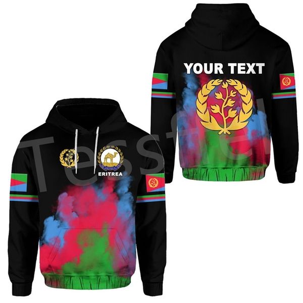 Tessffel Mode Afrika Benutzerdefinierte Name Eritrea Kamel Bunte Retro Tribe Trainingsanzug 3DPrint Männer Frauen Lustige Pullover Hoodies V3 220707